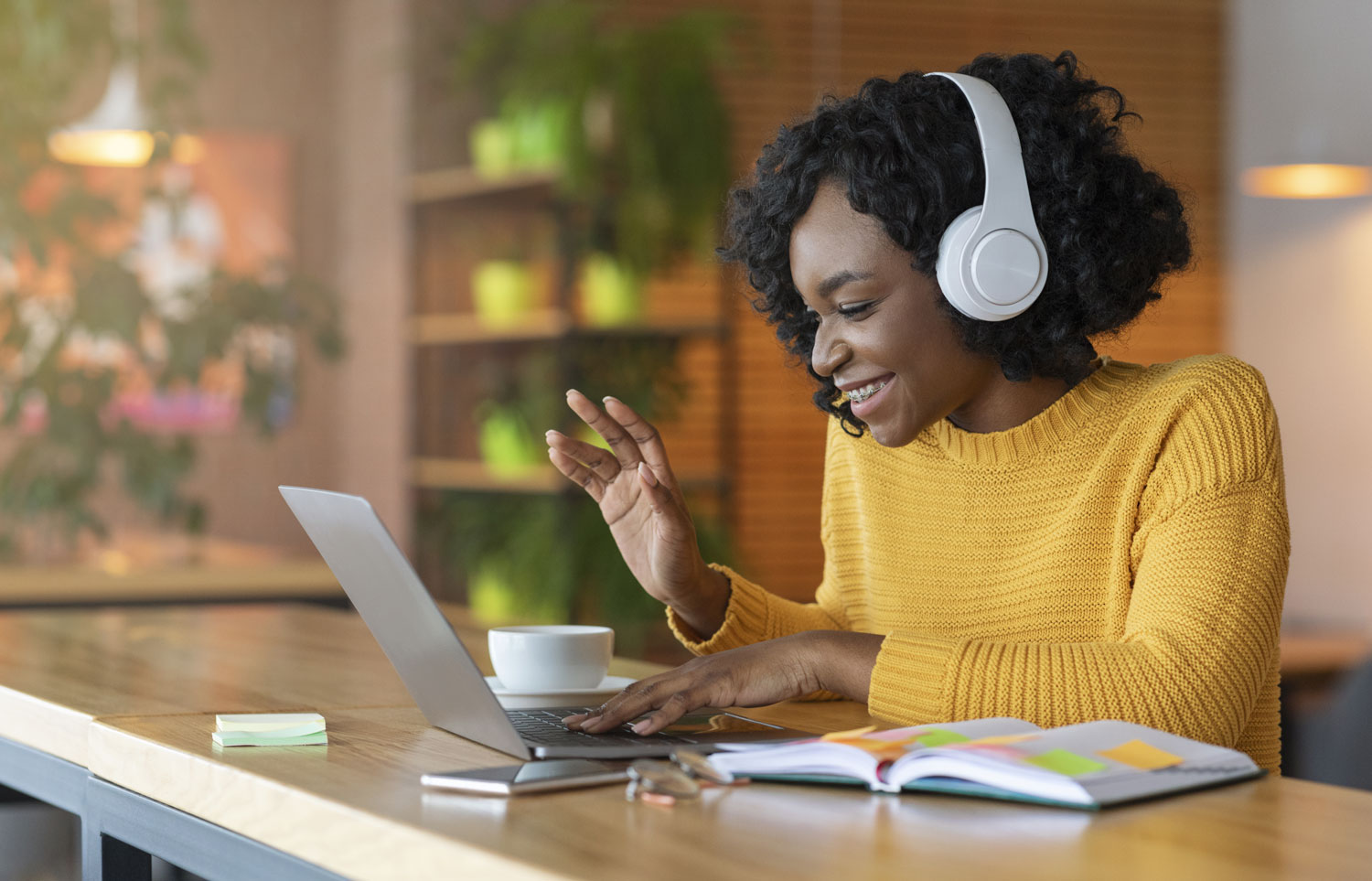 Woman on video conference call