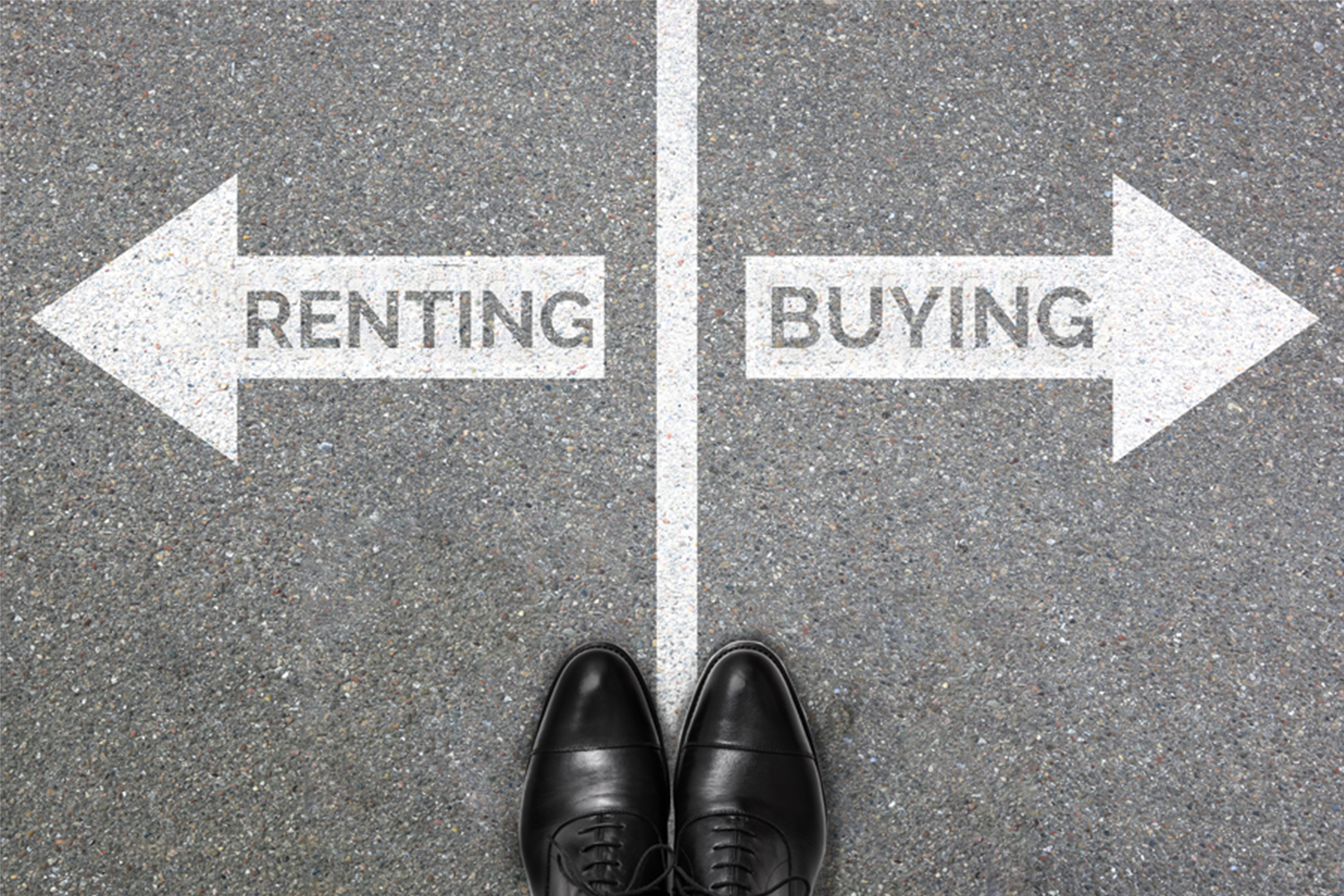 Business person deciding between renting or buying