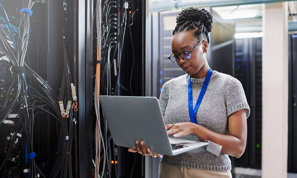 IT Security staff in server room