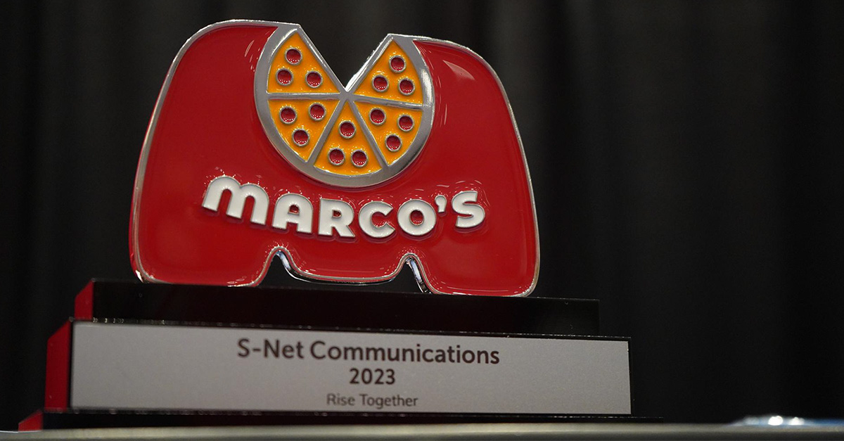 S-NET Communications Wins Marco’s Technology Partner of the Year Award for 2nd Consecutive Year at the 2023 Marco’s Franchise Convention